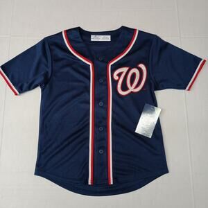 Washington Nationals Jersey Button Baseball Genuine Merchandise Youth Size M 8